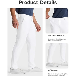 Pantalones de Vestir de Golf para Hombre, Corte Clásico, Tela Elástica, Ligeros, Casuales, con Bolsillos - Product Image 6