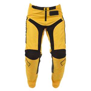 Pantalon Moto Sportif Homme à Panneaux, Taille Élastique, Coton Écologique, Ourlet Effiloché, Imprimé par Sublimation, Orange Jaune Néon Noir - Product Image 1