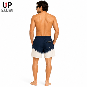Shorts de Playa para Hombre con Estampado de Palmeras y Atardecer, Secado Rápido, Cintura Elástica, Shorts de Baño con Logotipo Personalizado, Proveedor de Trajes de Baño de Verano - Product Image 4