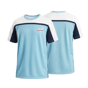 Camiseta de Manga Corta para Hombre Ekin Impex, Color Azul Claro, Azul Marino y Blanco, Cuello Redondo, Corte Regular, Transpirable, Estilo Deportivo Informal - Product Image 1