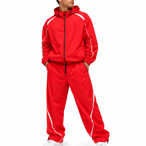 Sweat-shirts à capuche pour hommes en polaire respirante et nylon, entièrement zippés, avec patchwork uni et imprimés, style streetwear, vente en gros pour l'hiver - Product Image 1