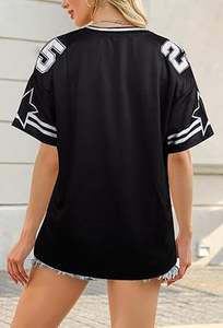 Camisetas Personalizadas de Fútbol Americano para Mujer, Estilo Urbano, con Estampado de Letras y Logotipo del Equipo, Uniformes de Fútbol Americano para Mujer - Product Image 3