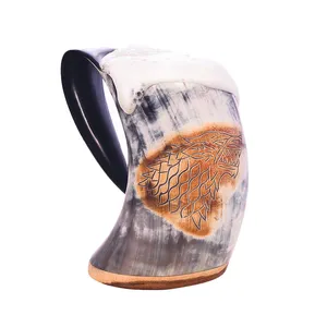 Mug à boire en corne fait main de bonne qualité pour la maison et la restauration, prix de gros disponible, services et options supplémentaires : produit RTS - Product Image 1