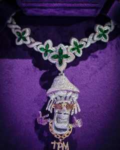 Custom Personalized Hiphop <b>Rapper</b> Jewelry Funny 925 Silver Rose Gold Plated Iced Moissanite Logo Pendant <b>Chain</b> - Product Image 1