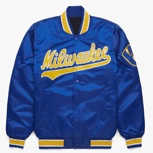เสื้อแจ็คเก็ตเบสบอลแบบมีฮู้ดสำหรับผู้ชาย รุ่น Starter Personalized College คุณภาพสูง ลายทีมเบสบอล Cowboys  ผ้าซาติน สำหรับทีมกีฬา - Product Image 3