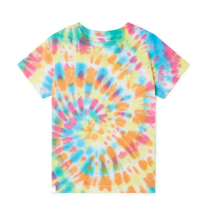 T-shirt en coton 100% à motif tie-dye en spirale, logo personnalisé, streetwear oversize, unisexe, décontracté, été, vente en gros - Product Image 6