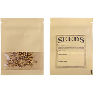 Bolsas de Papel Kraft al por Mayor con Ventana y Cierre para Almacenamiento de Semillas, Granos y Snacks, Logotipo Personalizado, Suministro de Fábrica - Product Image 1