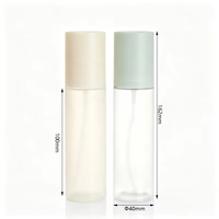 Flacon pulvérisateur cylindrique en PET dépoli de 100 ml avec pompe à brume fine pour parfum, tonique, hydratant, démaquillant, cosmétique personnalisé