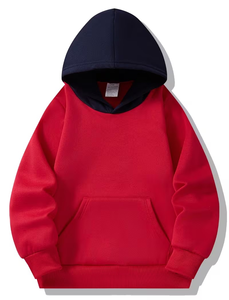 Customizable Printed Color Block Winter Lined Breathable Eco-Friendly Children's Boys Hoodie Pullover Sweatshirt Long Sleeve - Product Image 4