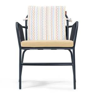 Modern Metal Living Room Chair with Slat Back Cushioned Seat Removable <b>Cover</b> Outdoor Leisure <b>Armchair</b> - Product Image 2