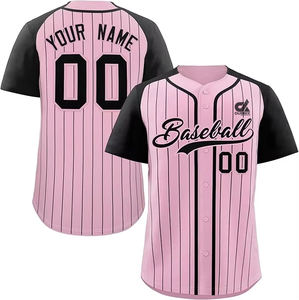 Camiseta de Béisbol Personalizada con Rayas Blancas, Mangas Raglán Verde Neón, Cierre de Botones, Nombre y Número Personalizados, Uniforme de Equipo, Venta al Por Mayor - Product Image 4