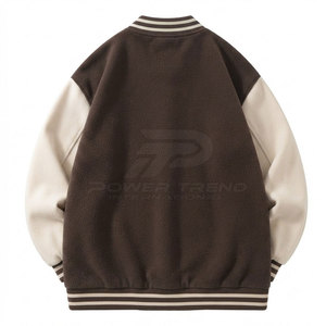 Fashionable <b>Men</b> Varsity Winter <b>Jacket</b> with Stand Collar Front Logo <b>Long</b> Sleeves Breathable Cotton Fabric Relaxed Fit - Product Image 2