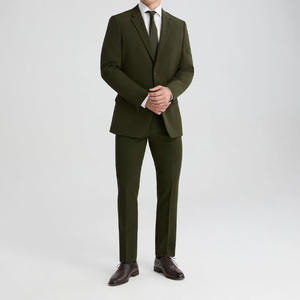 Costume d'affaires sur mesure pour hommes vert foncé à un bouton – Blazer et pantalon vert foncé de qualité supérieure au design moderne pour hommes - Product Image 1