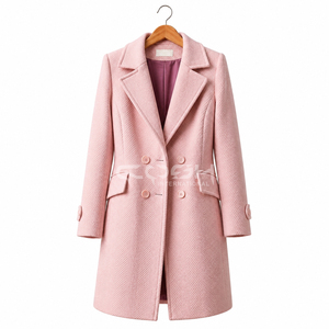 Abrigo Elegante Rosa para Mujer de Cosh International Greek Apparel, con Logotipo Personalizado, Transpirable y Estilizado, Blazer de la Hermandad Delta Sigma - Product Image 3