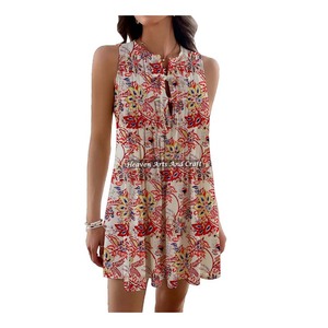 Robe à imprimé bloc tendance fabriquée en Inde en 2026 pour femmes, robe bohème à imprimé bloc, robe de soirée en coton, robe pour femmes - Product Image 2