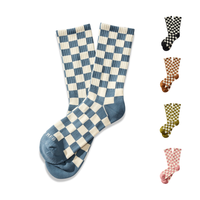 Calcetines a cuadros con logotipo personalizado para hombre y mujer, calcetines de algodón de uso diario de estilo vintage, Fabricante Mayorista de Vietnam