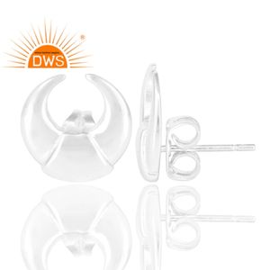 Classic Vintage Indian Collection <b>Solid</b> 925 Fine Sterling Plain <b>Silver</b> Stud <b>Earrings</b> Jewelry Manufacturer - Product Image 3