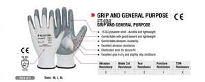 Gants gris Frontier en nitrile avec revêtement sur la paume pour applications aérospatiales - Product Image 3