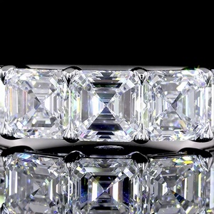 Anillo de Diamantes CVD HPHT de Corte Cuadrado Personalizado de 4 CTW, Certificado IGI, 5 Piedras, Oro Sólido de 18K, Fabricante de Joyería Fina - Product Image 4