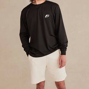 T-shirt unisexe 100 % coton vintage, coupe ample, col rond, manches longues, imprimé décontracté d'été, vente en gros, t-shirts doux délavés pour hommes - Product Image 1