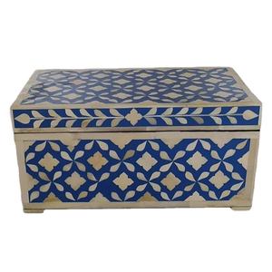 Boîte d'incrustation d'os en nacre faite à la main stockage de bijoux décoratifs en tissu de haute qualité la meilleure boîte d'incrustation d'os fantaisie - Product Image 1