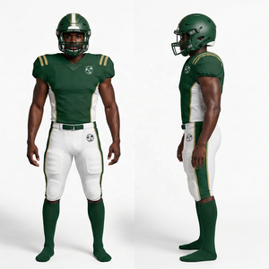 Conjunto de Uniforme de Fútbol Americano para Hombre Adulto, Verde y Blanco, Casco, Jersey, Pantalones, Equipo de Protección - Product Image 3