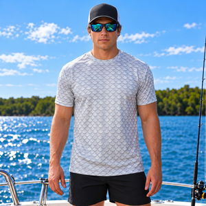 Camisa de pesca personalizada de poliéster y spandex de 160 gsm, manga corta, para comerciantes de ropa de pesca. - Product Image 4