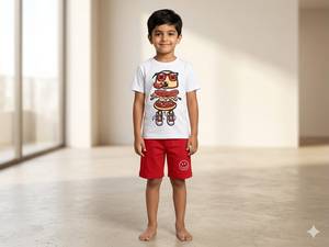 Ensemble short et t-shirt en coton confortable de qualité supérieure pour garçons, tenue assortie pour enfants, en vente - Product Image 6