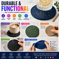 Ensemble de dessous-de-verre en silicone en forme de fleur, dessous-de-verre mignons pour boissons, résistants à la chaleur, antidérapants, pour tasses à café, décoration de la maison et de la cuisine