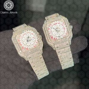 Charm_Jewels Luxury Stainless Steel Analog Quartz <b>Watch</b> Square Case Luminous Hands Unisex 25cm Band Folding Clasp - Product Image 1