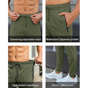High Street <b>Men</b> Autumn Elastic Waistband Casual Outdoor Reflective Stripes Side Pocket Jogging Exercise Pants Casual Fit Spring - Product Image 6