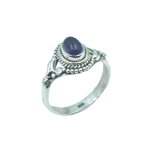 Anillo de Amatista Púrpura Natural con Cabujón, Plata de Ley 925, Hecho a Mano, Estilo Bohemio Vintage, Anillo de Moda para Mujer, Joyería al por Mayor - Product Image 1