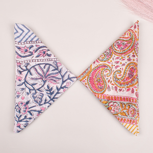 Custom Hand Block Printed Cotton Bandana Handmade Artisan Jaipuri Head Wrap Premium Pure Cotton Neck <b>Scarf</b> Wholesale - Product Image 2