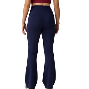 Pantalon de yoga évasé taille haute bleu marine pour femme – Legging athlétique doux et extensible pour l'entraînement, la gym, le fitness et le quotidien - Product Image 2