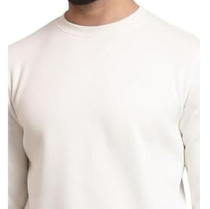 Sweat-shirt à col rond bleu marine pour femme, manches longues, 100% coton tricoté, respirant, couleur unie, coupe classique, vêtements d'automne - Product Image 6
