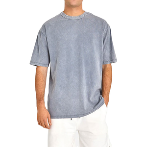 Camiseta Casual de Hombre, Oversize, Cuello Redondo, Manga Corta, Color Sólido, 100% Algodón Jersey - Product Image 1