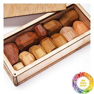 Tumi Ishi <b>Wooden</b> Balance Stone <b>Toy</b> Set Colorful <b>Stacking</b> Pieces for Kids Indoor Outdoor Play Activities - Product Image 5