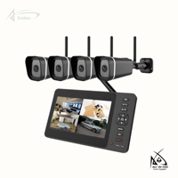 Kit de Seguridad Inteligente para el Hogar Sudex GSC OEM 1080P, Sistema CCTV con Pantalla TFT de 7'', Enchufe US/EU, Fácil Monitoreo Remoto, Exterior IP66 Impermeable