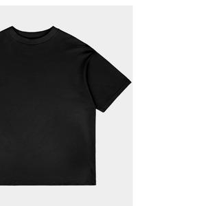 เสื้อยืดคอกลมทรงโอเวอร์ไซส์ ผ้าฝ้ายทอเนื้อแน่น 100% ป้องกันรอยยับ แบบเรียบ สำหรับผู้ชาย - Product Image 3