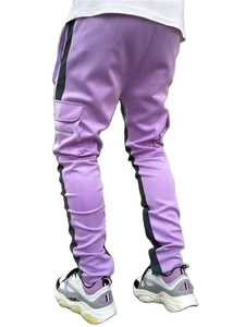 Pantalones Deportivos Personalizados para Hombre, Estilo Flare, 100% Algodón, con Rayas Laterales Negras - Product Image 3