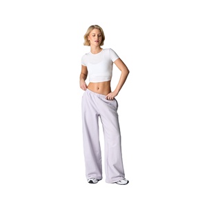 Pantalones anchos de chándal grueso para mujer, de forro polar cepillado, estilo urbano relajado, proveedor de logotipo personalizado, marca privada - Product Image 4