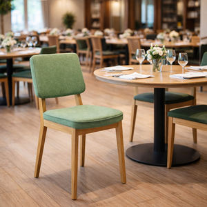 Silla de Comedor Escandinava de Madera de Teca con Tapicería de Algodón, Asiento Acolchado de Alta Calidad, Estructura de Madera Resistente, Ideal para Hoteles y Comedores Rústicos - Product Image 6