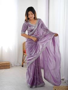 Sari Classic Glow Dream Shine, scintillant à chaque pas, ce sari de créateur éblouissant, conçu avec amour, saris élégants. - Product Image 1