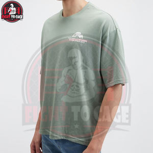 Camisetas de Hombre de Cuello Redondo, 100% Algodón, Color Verde Claro, Duraderas, Ligeras y Cómodas, con Logotipo Personalizado, Talla Grande - Product Image 2