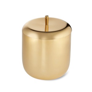 Bac à glace carré isotherme de luxe en acier inoxydable doré avec base à roulettes, capacité 5L, idéal pour les cocktails et les réceptions - Product Image 3