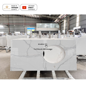 แผ่นควอตซ์จัมโบ้ NV835 ขนาด 3500x2000 มม. หนา 15-30 มม. เป็นมิตรกับสิ่งแวดล้อม ลายเส้นโดดเด่น เหมาะสำหรับงานโรงแรมและเชิงพาณิชย์ ผลิตจากหินวิศวกรรม - Product Image 4