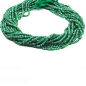 ลูกปัดมรกตธรรมชาติทรงกลมเจียระไนขนาด 3.5-4.5 มม. คุณภาพสูง สีเขียวสดใส สำหรับทำเครื่องประดับ ความยาว 16 นิ้ว ขายดี - Product Image 2