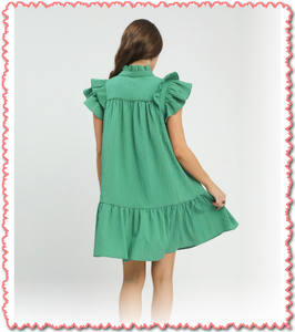 Vestido con volantes y mangas con volantes de Umgee - Product Image 3