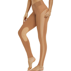 Leggings de yoga légers, respirants et à séchage rapide, pantalons de sport durables pour femmes, taille mi-haute, couleur unie, longueur intégrale, pour l'équitation - Product Image 1