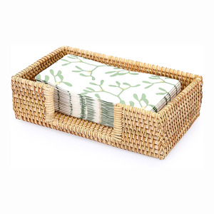 Organizadores de mesa, portavasos de ratán hechos a mano, cestas para servilletas, portavasos para decoración de bodas - Product Image 4